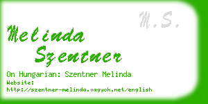 melinda szentner business card
